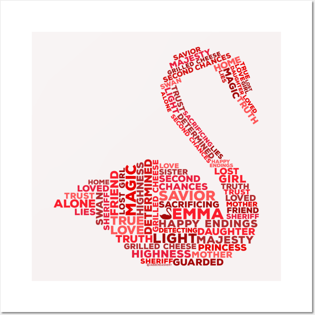 Emma Swan Red Swan Wall Art by jabberdashery